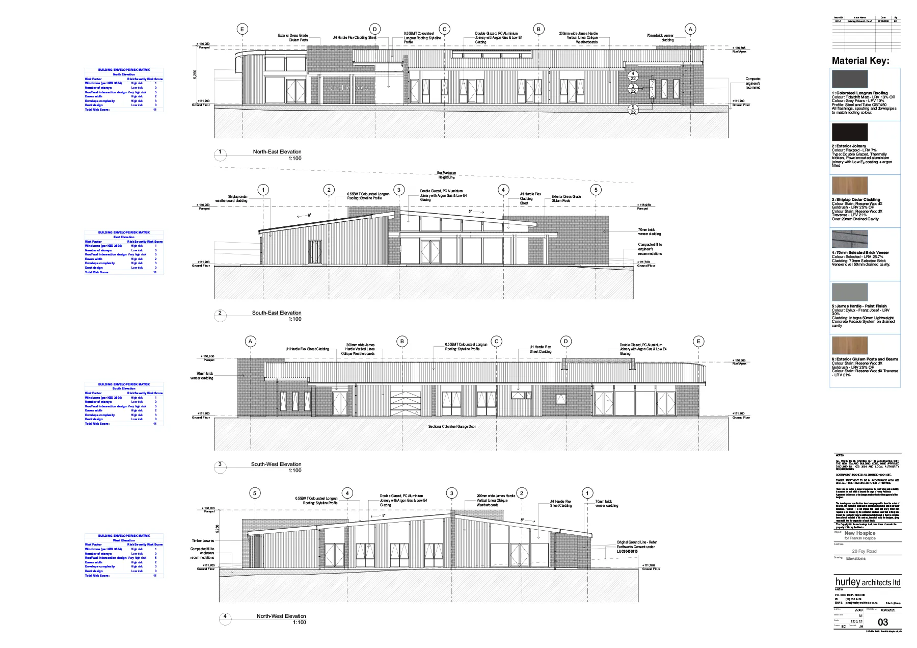 Architectural elevations for the new Franklin Hospice